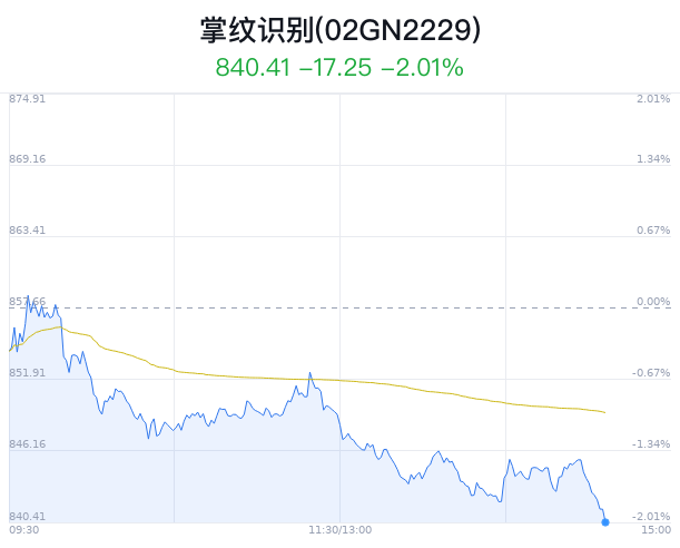 掌纹识别概念盘中跳水，盛视科技跌3.03%